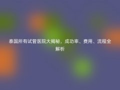 泰国所有试管医院大揭秘，成功率、费用、流程全解析