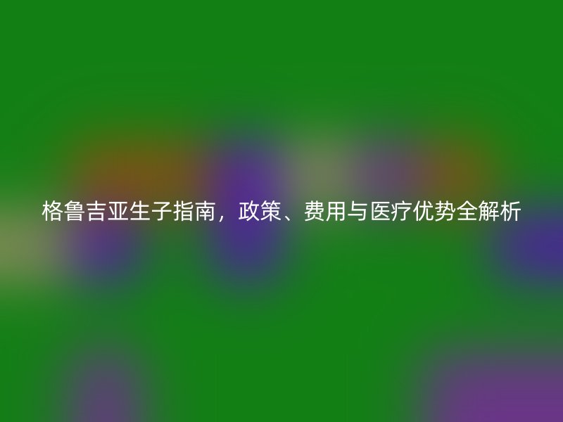 格鲁吉亚生子指南，政策、费用与医疗优势全解析