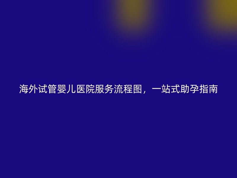 海外试管婴儿医院服务流程图,一站式助孕指南