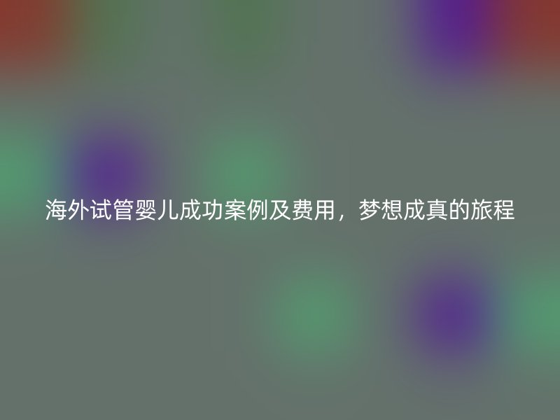 海外试管婴儿成功案例及费用,梦想成真的旅程