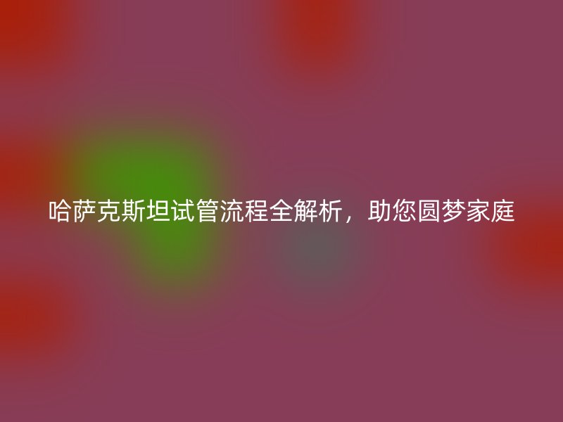 哈萨克斯坦试管流程全解析,助您圆梦家庭