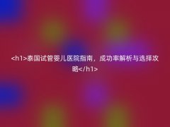 泰国试管婴儿医院指南，成功率解析与选择攻略