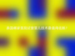 泰国哪家医院试管婴儿技术最值得信赖？