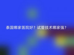 泰国哪家医院好？试管技术哪家强？