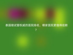 泰国做试管权威的医院排名，哪家医院更值得信赖？