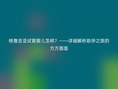 格鲁吉亚试管婴儿怎样？——详细解析助孕之旅的方方面面