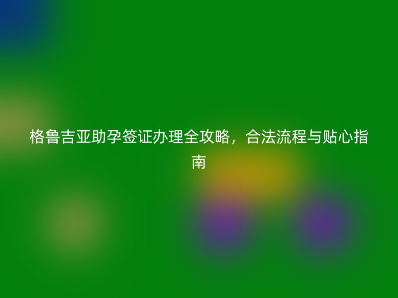 格鲁吉亚助孕签证办理全攻略，合法流程与贴心指南