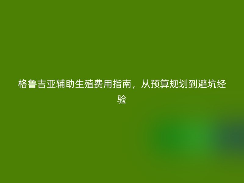 格鲁吉亚辅助生殖费用指南,从预算规划到避坑经验