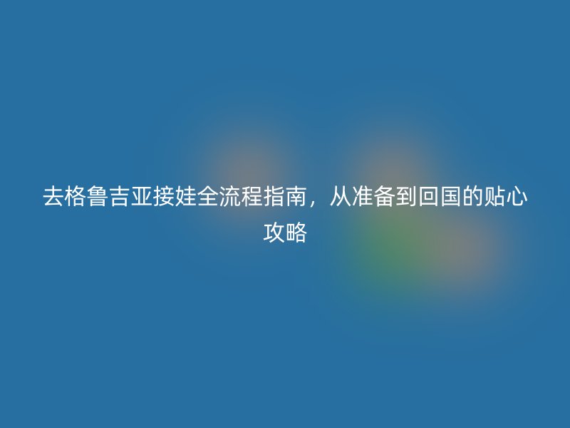 去格鲁吉亚接娃全流程指南，从准备到回国的贴心攻略