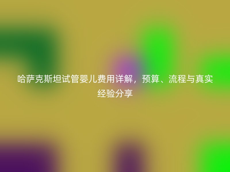 哈萨克斯坦试管婴儿费用详解,预算、流程与真实经验分享