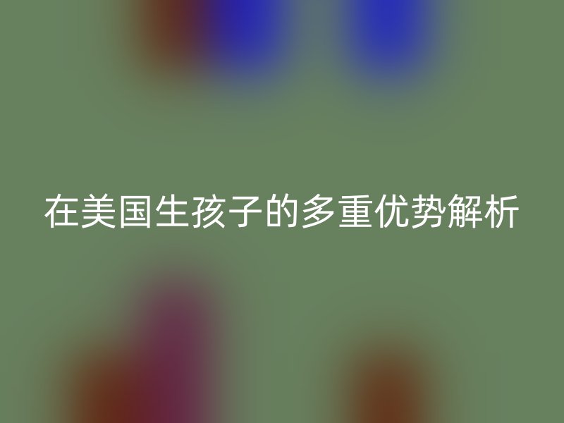 在美国生孩子的多重优势解析