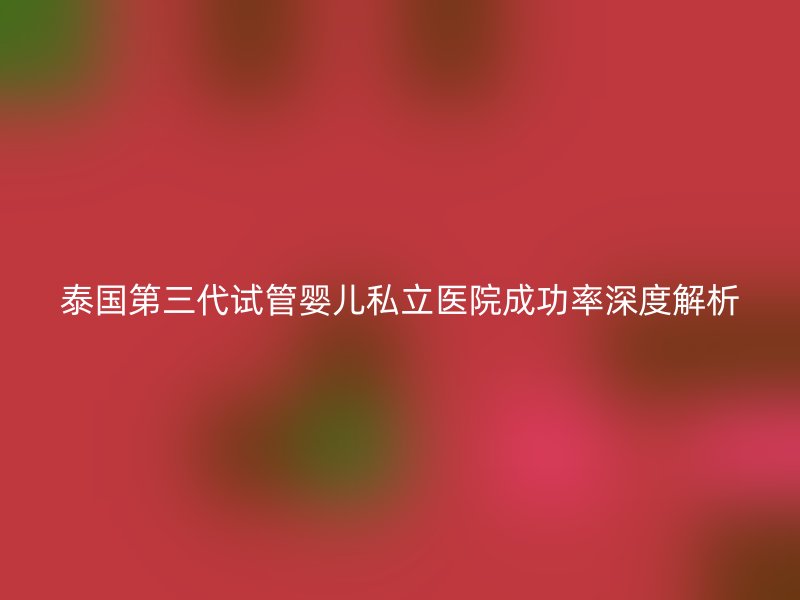泰国第<a href='/tags/10_1.html' target='_blank'><u>三代试管婴儿</u></a>私立医院成功率深度解析