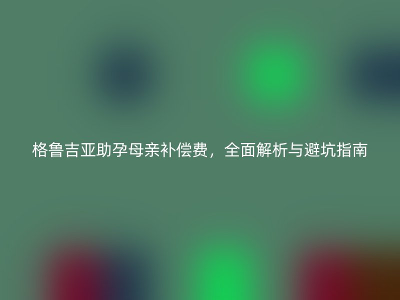 格鲁吉亚助孕母亲补偿费，全面解析与避坑指南