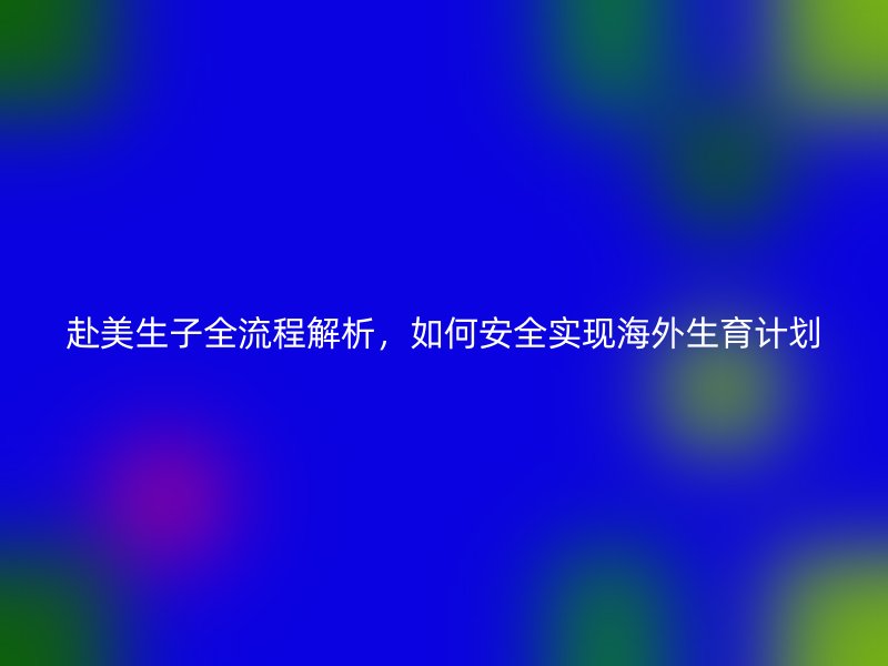 赴美生子全流程解析,如何安全实现海外生育计划