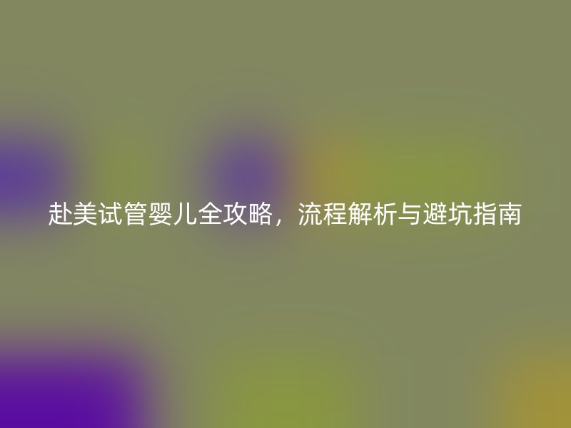 赴美试管婴儿全攻略，流程解析与避坑指南