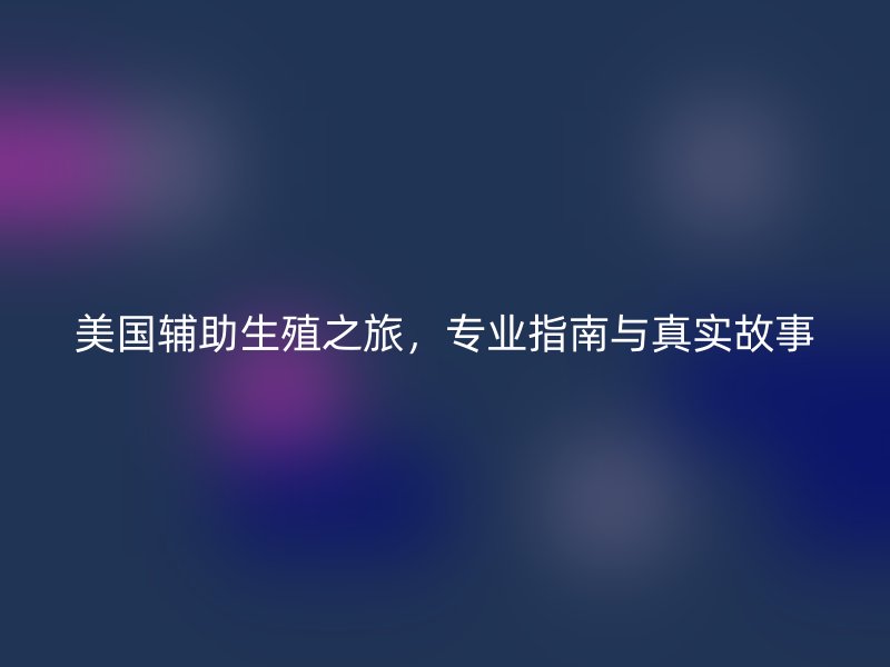 美国辅助生殖之旅,专业指南与真实故事