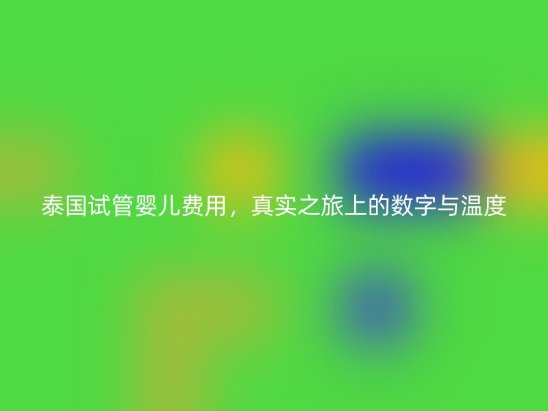 泰国试管婴儿费用，真实之旅上的数字与温度