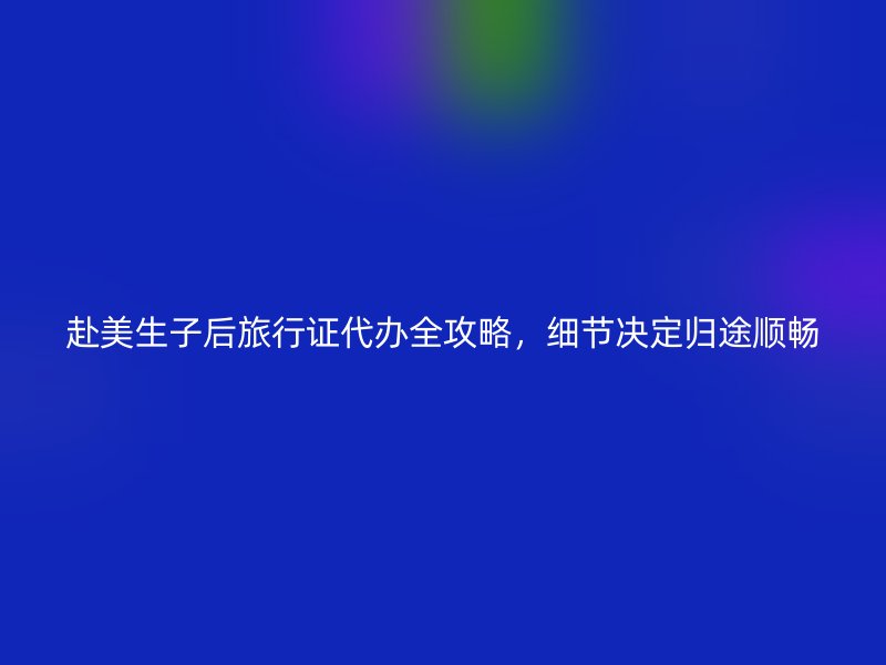 赴美生子后旅行证代办全攻略，细节决定归途顺畅