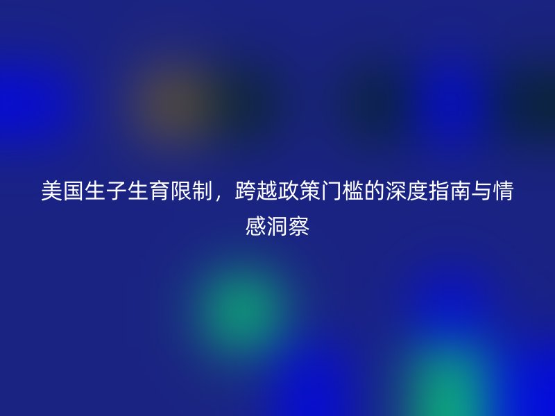 美国生子生育限制，跨越政策门槛的深度指南与情感洞察
