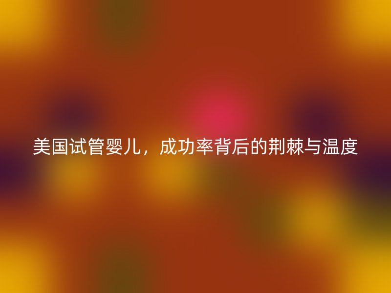 美国试管婴儿,成功率背后的荆棘与温度