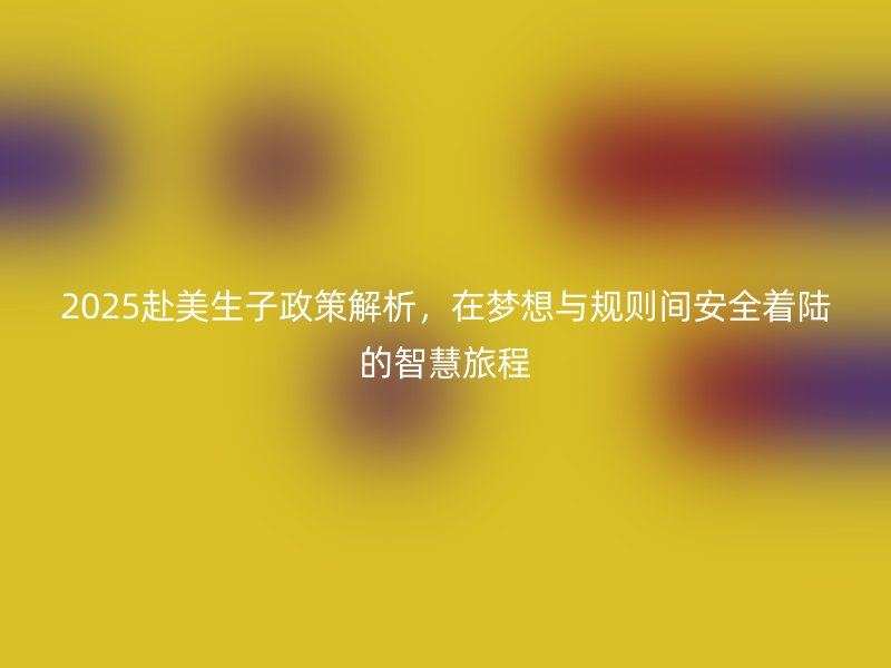 2025赴美生子政策解析,在梦想与规则间安全着陆的智慧旅程
