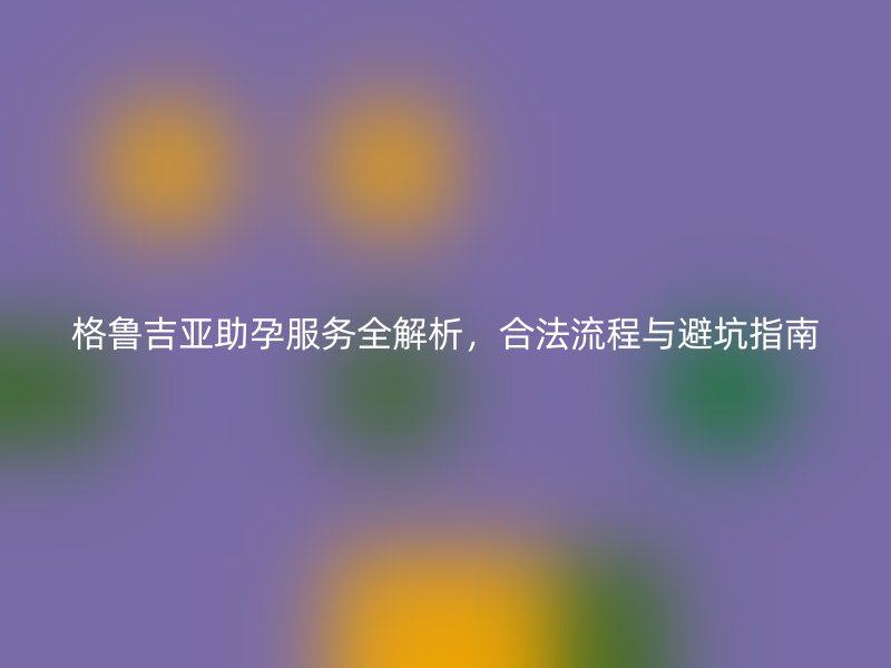 格鲁吉亚助孕服务全解析,合法流程与避坑指南