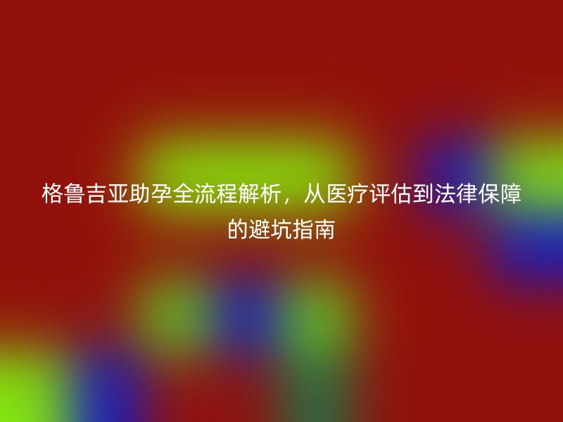 格鲁吉亚助孕全流程解析，从医疗评估到法律保障的避坑指南
