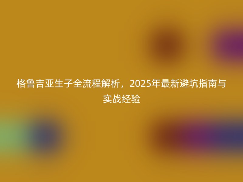 格鲁吉亚生子全流程解析，2025年最新避坑指南与实战经验