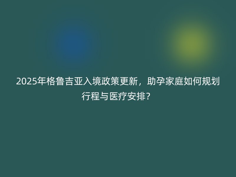 2025年格鲁吉亚入境政策更新，助孕家庭如何规划行程与医疗安排？