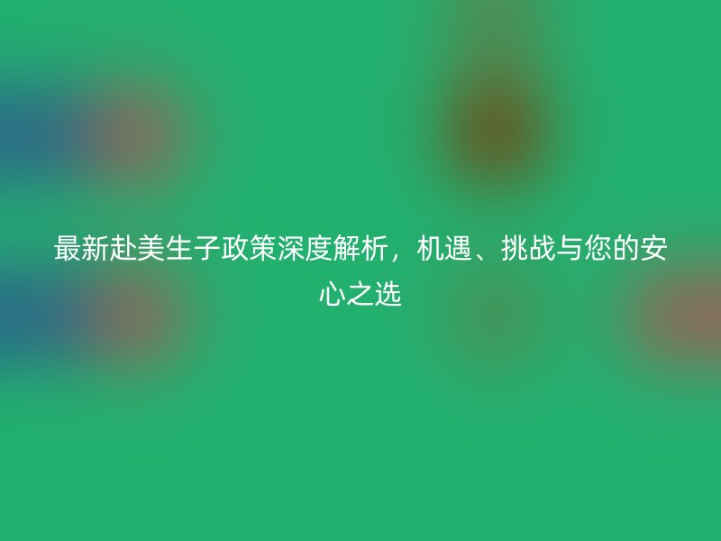 最新赴美生子政策深度解析，机遇、挑战与您的安心之选