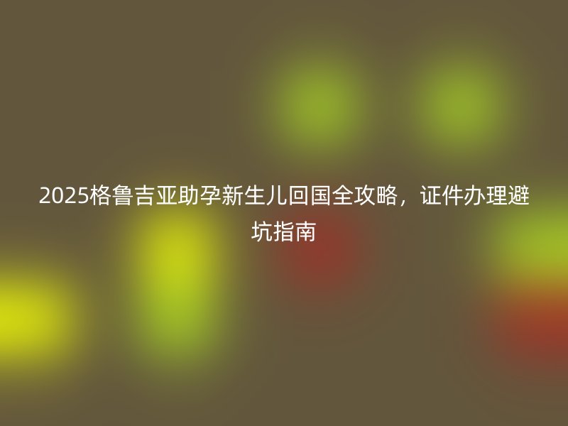 2025格鲁吉亚助孕新生儿回国全攻略，证件办理避坑指南
