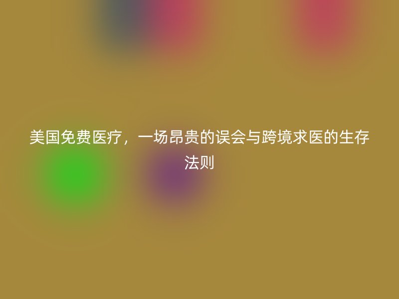 美国免费医疗,一场昂贵的误会与跨境求医的生存法则