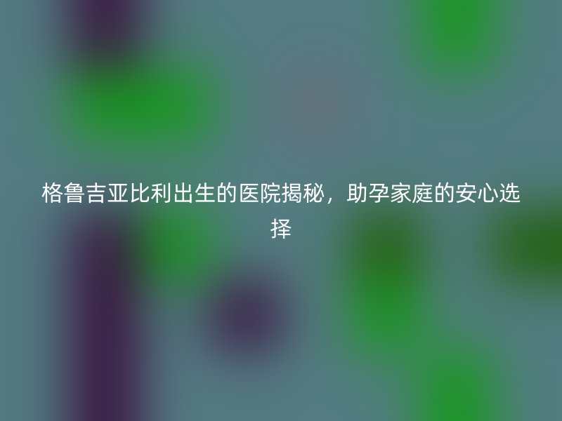 格鲁吉亚比利出生的医院揭秘，助孕家庭的安心选择