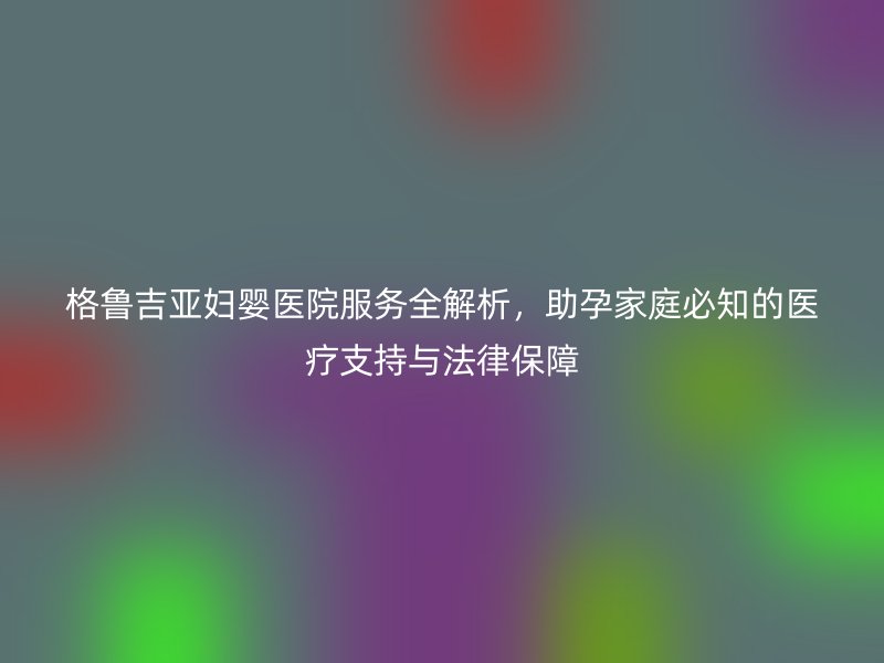 格鲁吉亚妇婴医院服务全解析，助孕家庭必知的医疗支持与法律保障