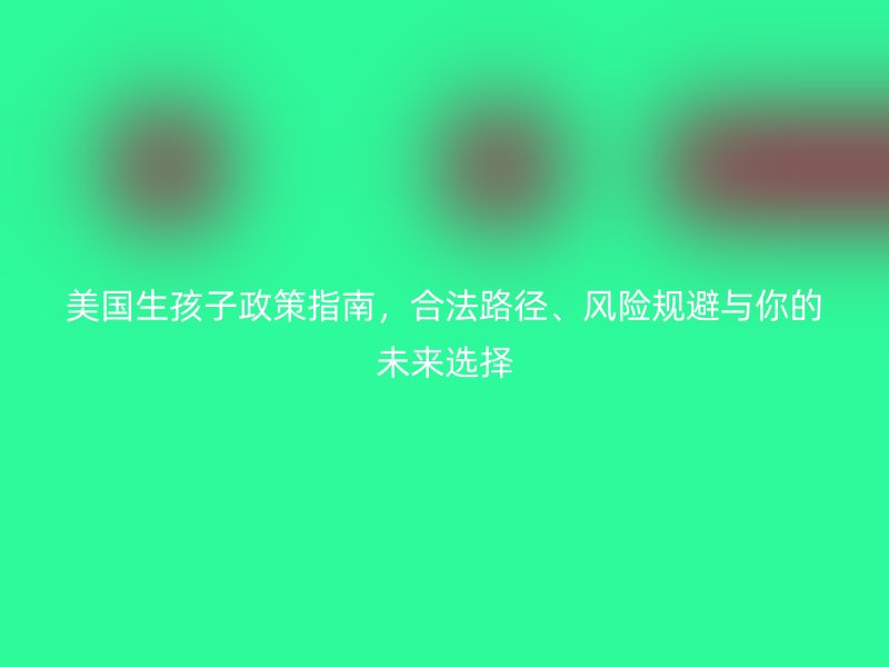 美国生孩子政策指南，合法路径、风险规避与你的未来选择