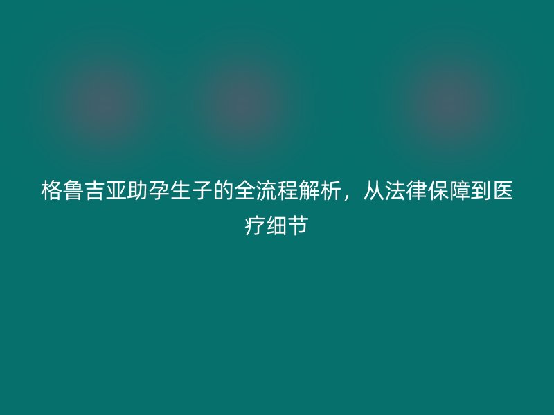 格鲁吉亚助孕生子的全流程解析,从法律保障到医疗细节