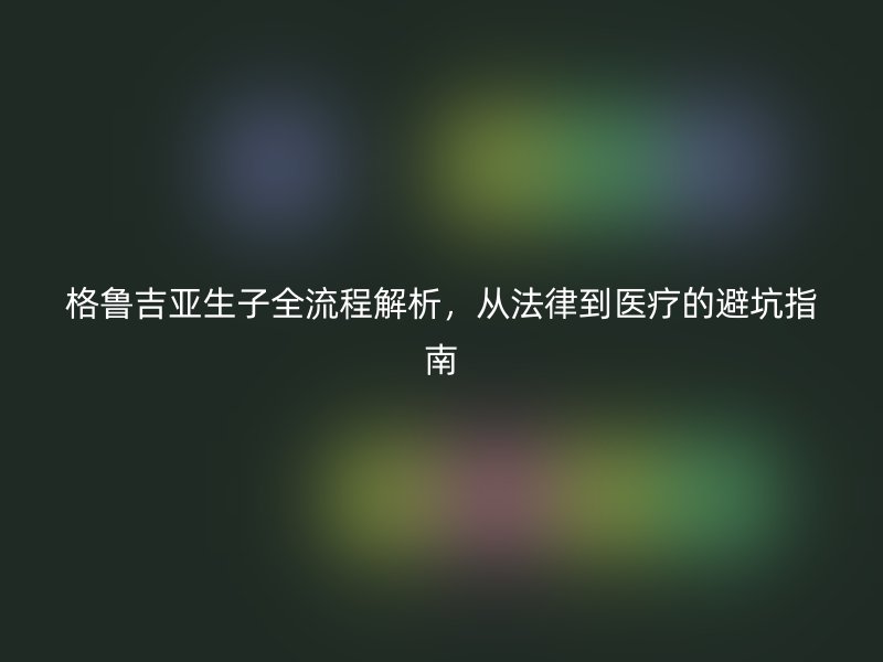 格鲁吉亚生子全流程解析,从法律到医疗的避坑指南