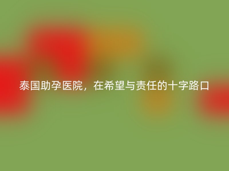 泰国助孕医院,在希望与责任的十字路口